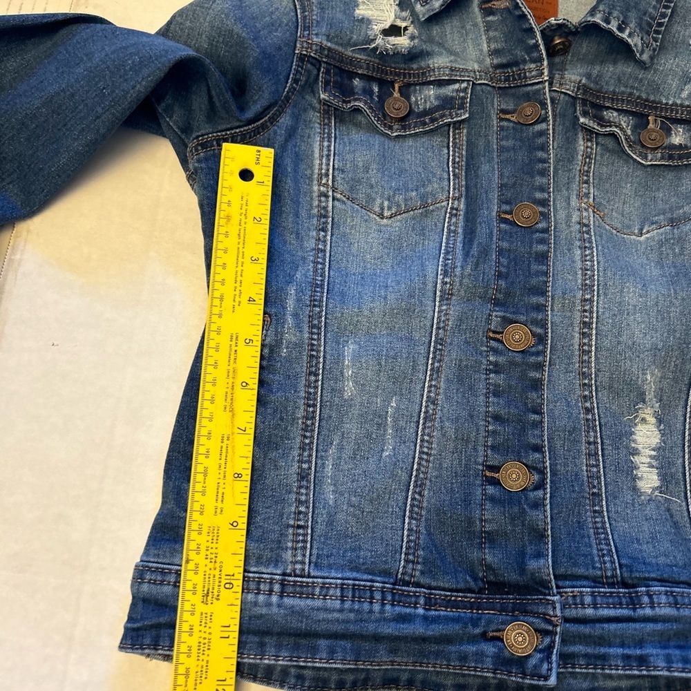 Denim Distressed Jean Jacket by Authentic Denim EN JEAN Collection Sz-M Z12 - Picture 9 of 10